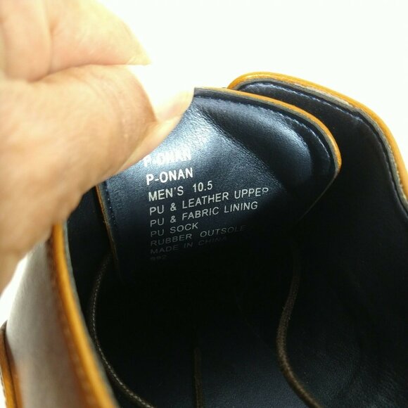 Steve Madden Onan Leather Oxford Shoes Men Size 10.5 Brown Lace Up Rubber Sole - Picture 7 of 10